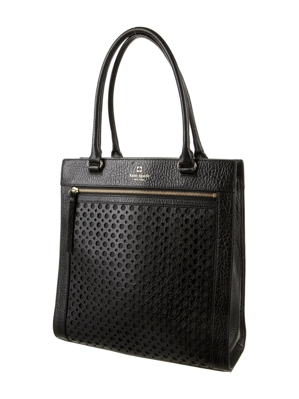Kate Spade Perri Lane Bubbles Lynne Black Pebbled Leather Tote Bag